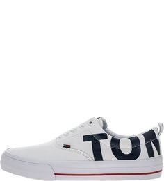 Хлопковые кеды с контрастным принтом Tommy Jeans