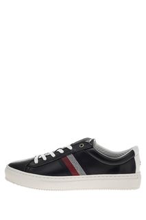 Синие кожаные кеды с вышивкой Tommy Hilfiger