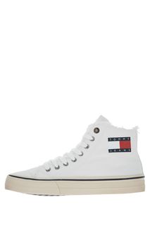 Высокие белые кеды из хлопка Tommy Jeans