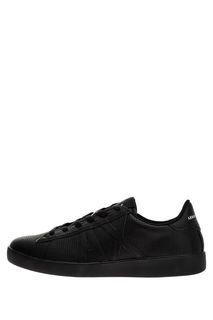 Кожаные кеды с монограммой бренда Armani Exchange