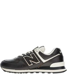 Черные кожаные кроссовки на шнуровке 574 New Balance