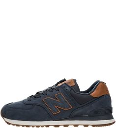 Кроссовки синего цвета из нубука 574 New Balance