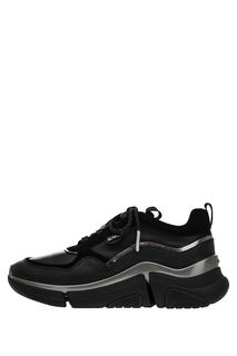 Черные кожаные кроссовки на массивной подошве Karl Lagerfeld