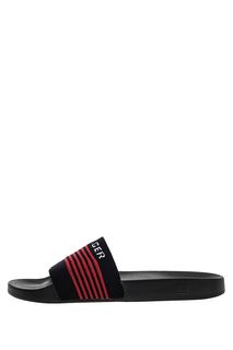 Синие шлепанцы с логотипом бренда Tommy Hilfiger