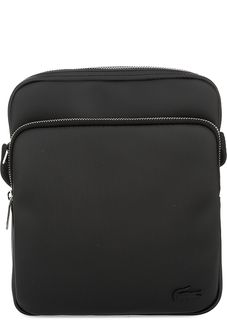 Черная сумка через плечо с текстильным ремнем Lacoste