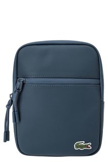 Маленькая синяя сумка через плечо с карманами Lacoste