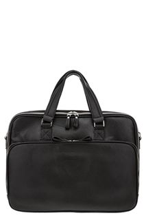 Черная кожаная сумка со съемным плечевым ремнем Fabretti