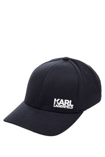 Синяя бейсболка с принтом Karl Lagerfeld