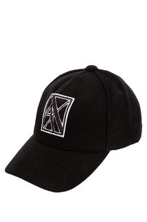 Черная бейсболка из полушерсти с нашивкой Armani Exchange