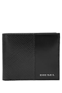 Черное портмоне из натуральной кожи Diesel