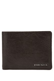 Маленькое кожаное портмоне коричневого цвета Diesel
