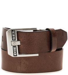 Коричневый ремень из натуральной кожи Diesel