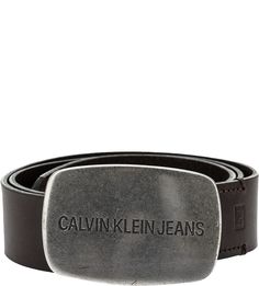 Коричневый кожаный ремень Calvin Klein Jeans