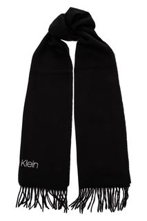 Черный шерстяной шарф с бахромой Calvin Klein Jeans