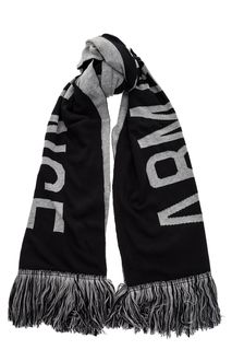 Широкий синий шарф с бахромой Armani Exchange
