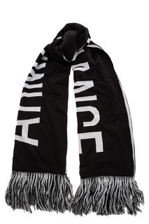 Широкий черный шарф с бахромой Armani Exchange