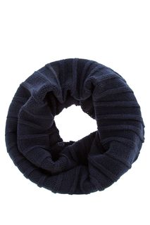 Полушерстяной шарф-хомут темно-синего цвета Finn Flare