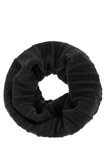 Полушерстяной шарф-хомут черного цвета Finn Flare