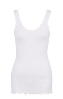 Белая майка из хлопка в рубчик 282 Madison Zimmerli of Switzerland