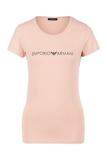 Хлопковая футболка с логотипом бренда Emporio Armani