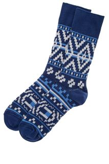 Высокие хлопковые носки синего цвета Tommy Hilfiger