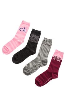 Комплект из четырех пар хлопковых носков Calvin Klein Jeans