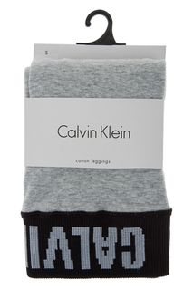 Серые леггинсы с логотипом бренда на поясе Calvin Klein Jeans