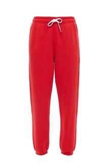 Красные хлопковые брюки в спортивном стиле Polo Ralph Lauren