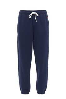 Синие хлопковые брюки в спортивном стиле Polo Ralph Lauren