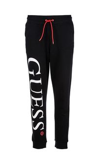 Хлопковые брюки джоггеры с логотипом бренда Guess