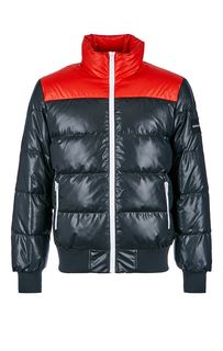 Черный пуховик с контрастным воротом Calvin Klein Jeans