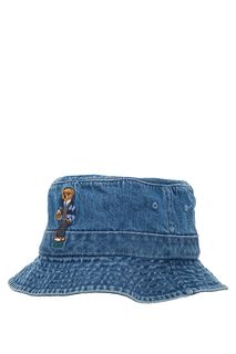 Панама из денима с декоративной вышивкой Polo Ralph Lauren