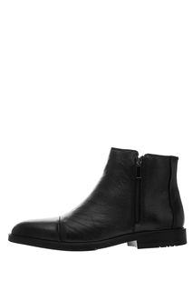 Зимние кожаные полусапоги черного цвета M.Shoes
