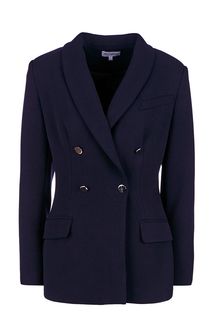 Синий двубортный пиджак из вискозы Self Made