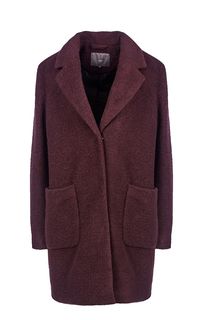 Бордовое пальто с накладными карманами Ichi