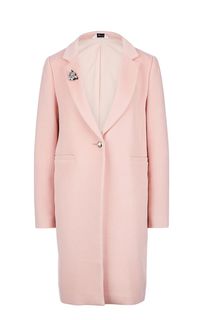 Розовое пальто с декоративной брошью Liu Jo
