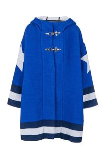 Синее шерстяное пальто с капюшоном Pinko