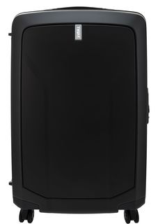 Черный пластиковый чемодан на колесах Thule