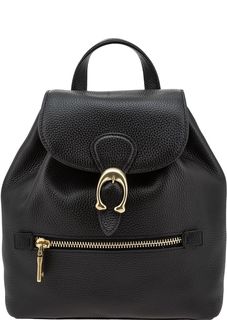 Маленький кожаный рюкзак с откидным клапаном Coach