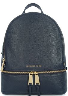 Вместительный кожаный рюкзак с тонкими лямками Rhea Zip Michael Michael Kors