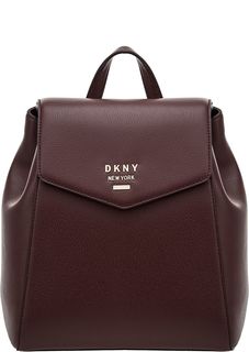 Рюкзак из зерненой кожи с откидным клапаном Dkny