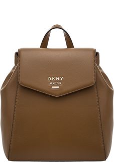 Рюкзак из зерненой кожи с откидным клапаном Dkny