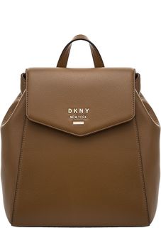 Рюкзак из зерненой кожи с откидным клапаном Dkny