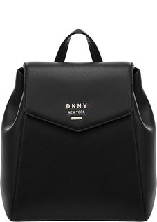 Рюкзак из зерненой кожи с откидным клапаном Dkny