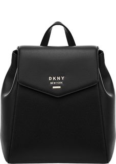 Рюкзак из зерненой кожи с откидным клапаном Dkny