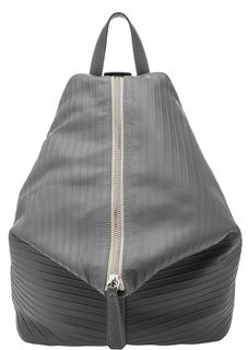 Серый кожаный рюкзак с карманами Io Pelle