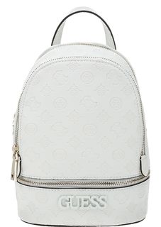 Рюкзак белого цвета с тиснением Guess