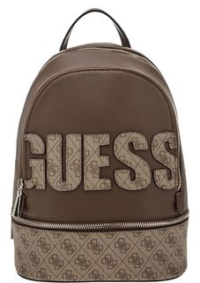 Коричневый рюкзак с логотипом бренда Guess