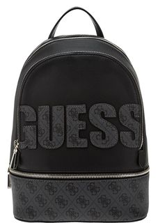 Черный рюкзак с логотипом бренда Guess