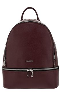 Бордовый кожаный рюкзак с двумя отделами Fiato